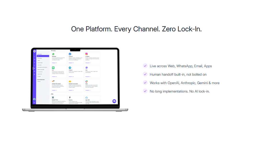 Kommunicate features