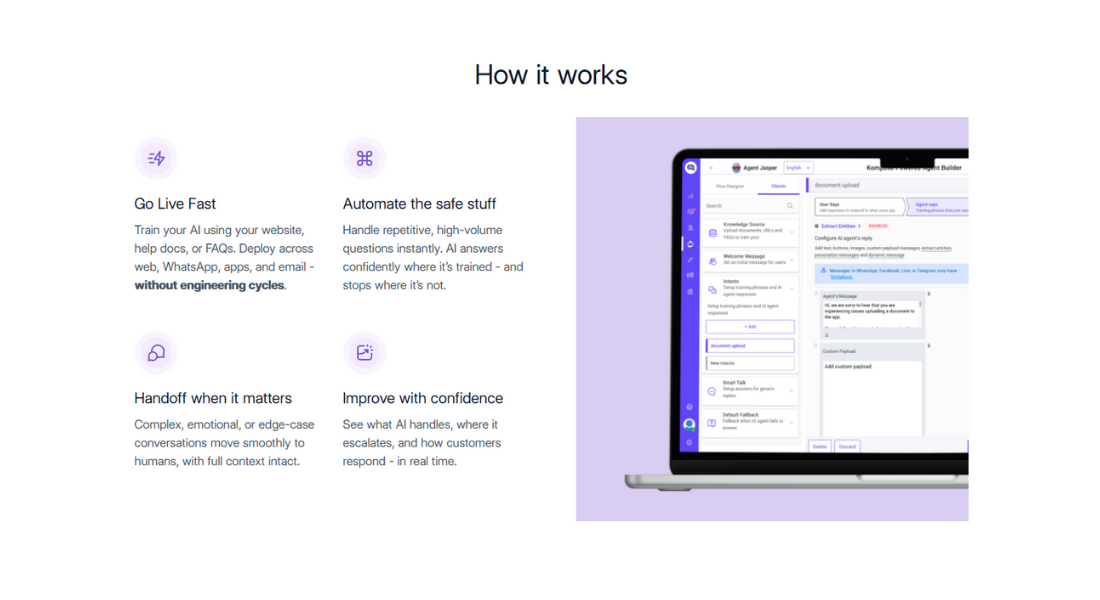 Kommunicate features