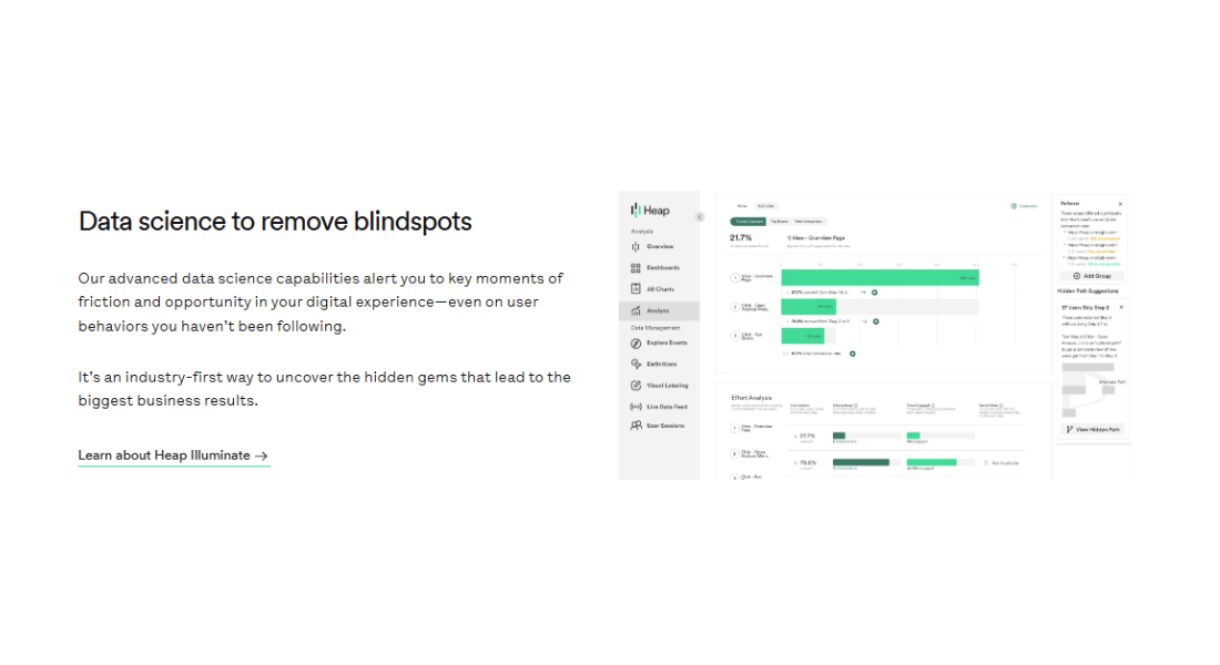 Heap analytics features