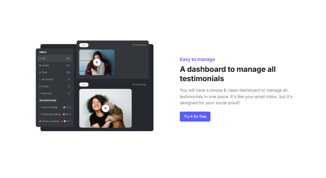 Testimonial features