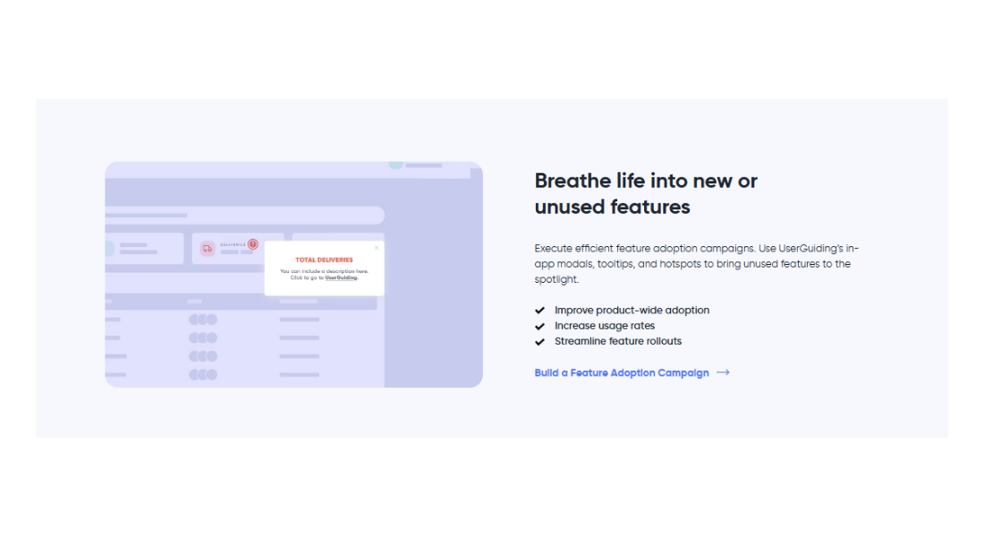 Userguiding features