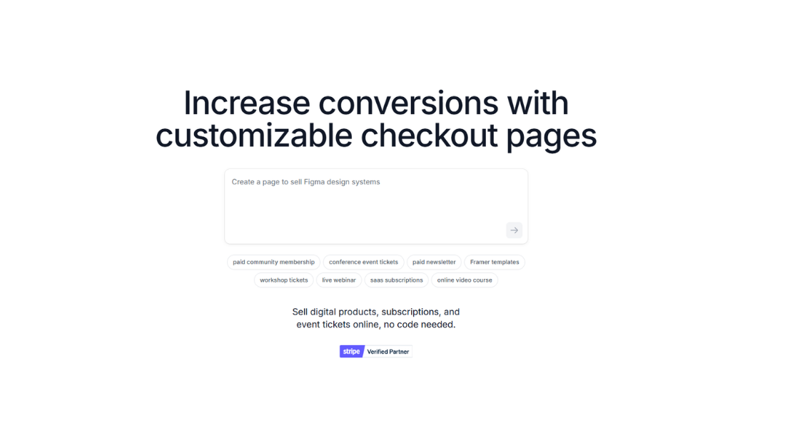 Checkout page features