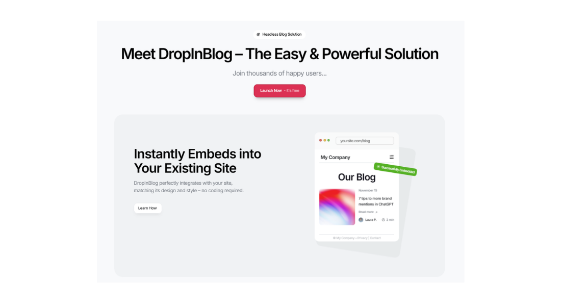 DropInBlog features
