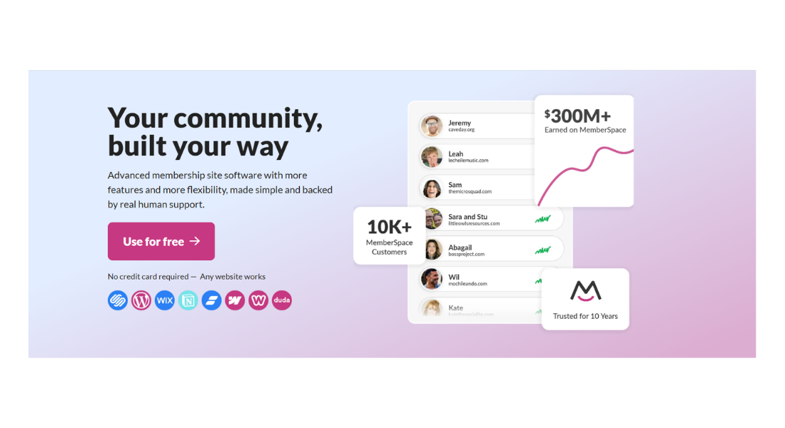 MemberSpace features