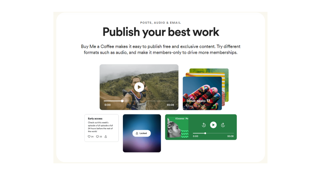 Buy Me A Coffee features