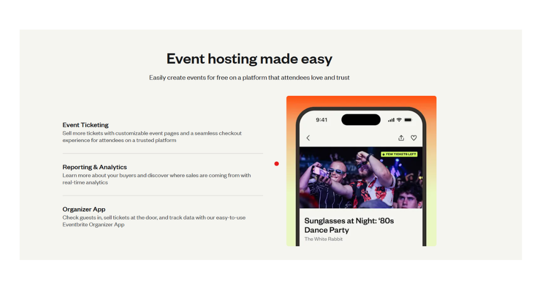 EventBrite features