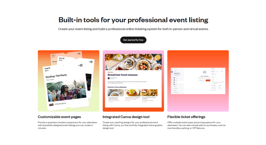 EventBrite features