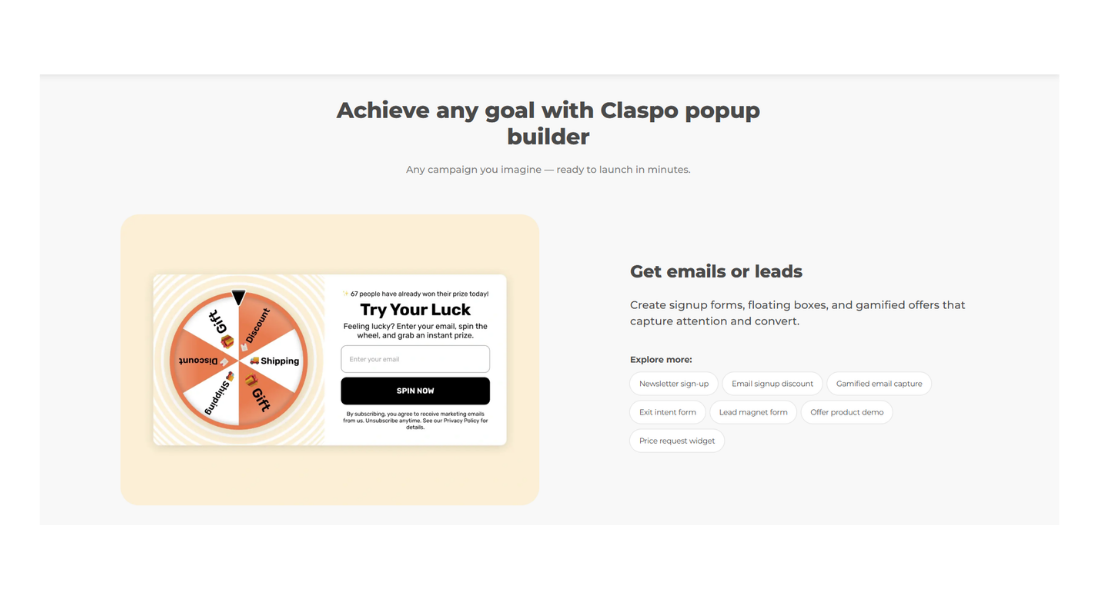 Claspo features