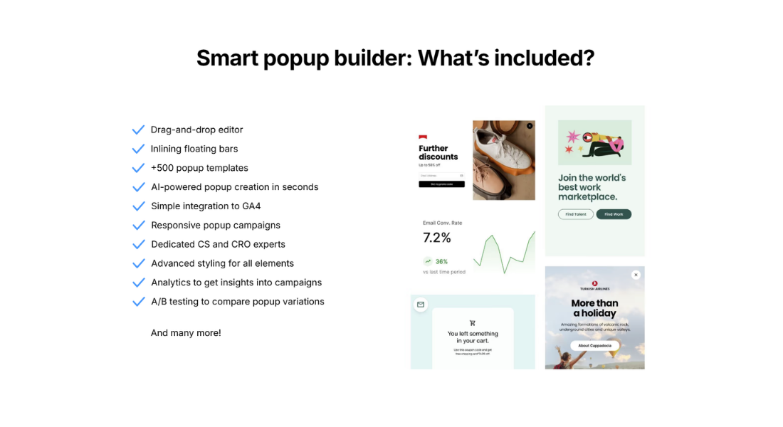 Popupsmart features