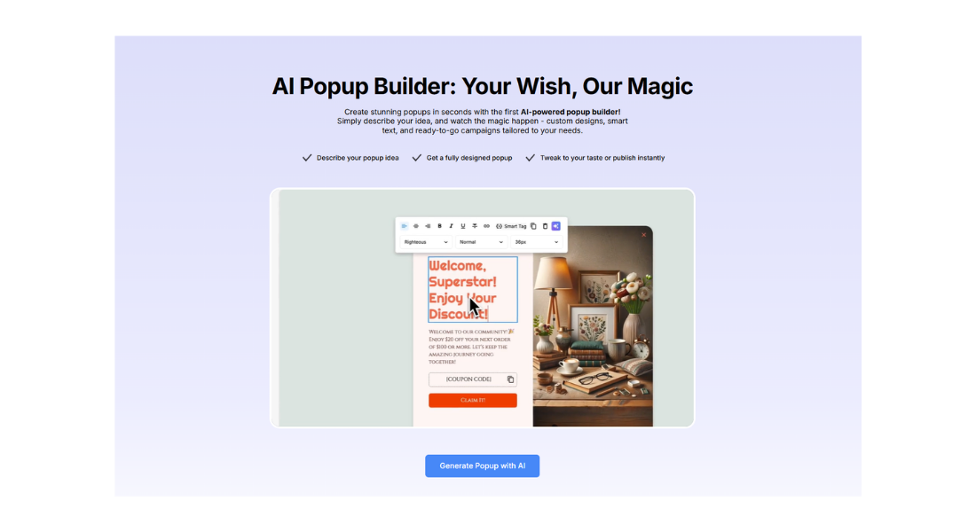 Popupsmart features