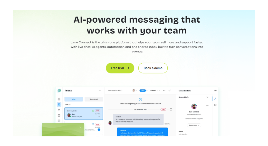 Limeconnect features