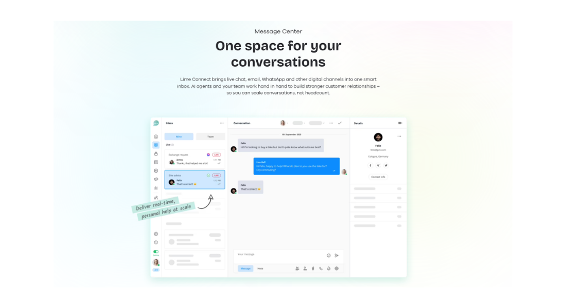 Limeconnect features