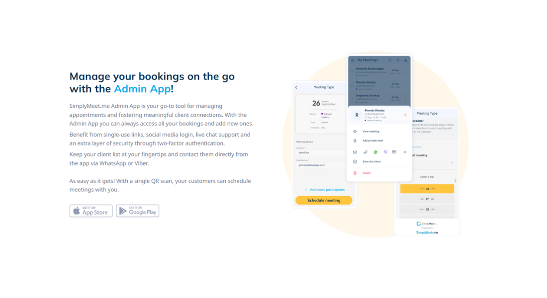 SimplyMeetMe features