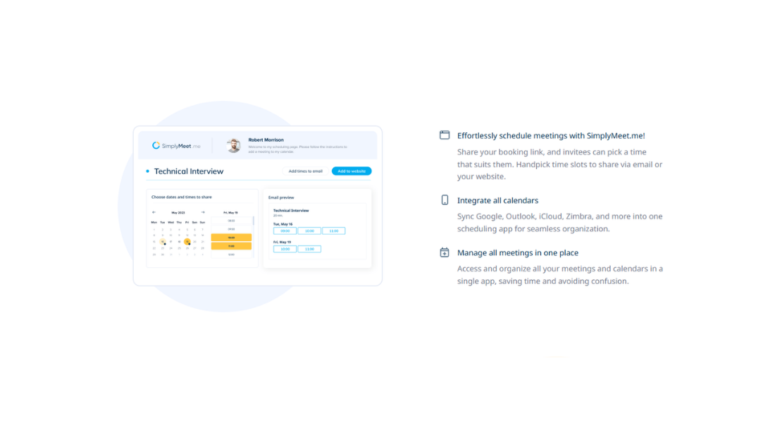 SimplyMeetMe features