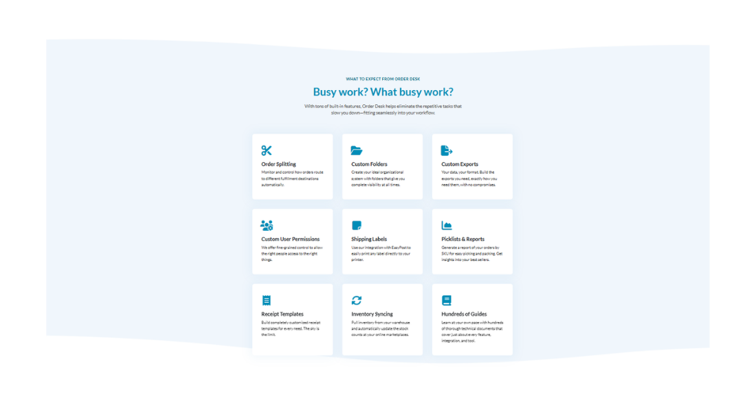 Order desk features