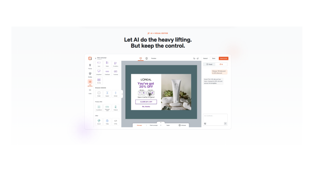 OptiMonk features
