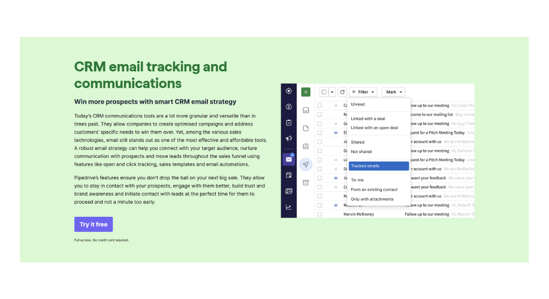 Pipedrive features