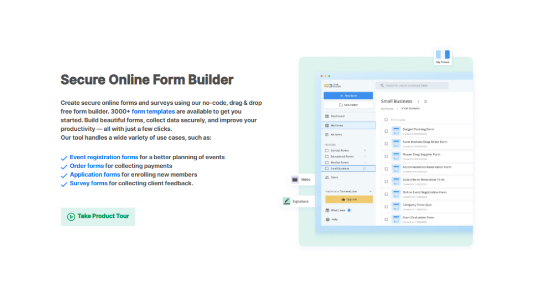 123 Form Builder features