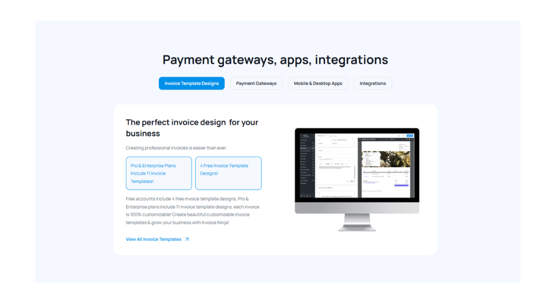 Invoice Ninja features
