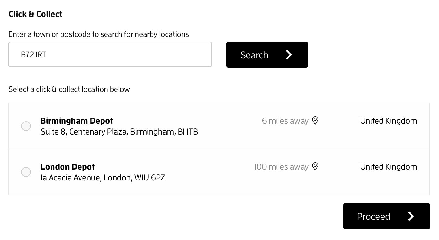Click & Collect Locations
