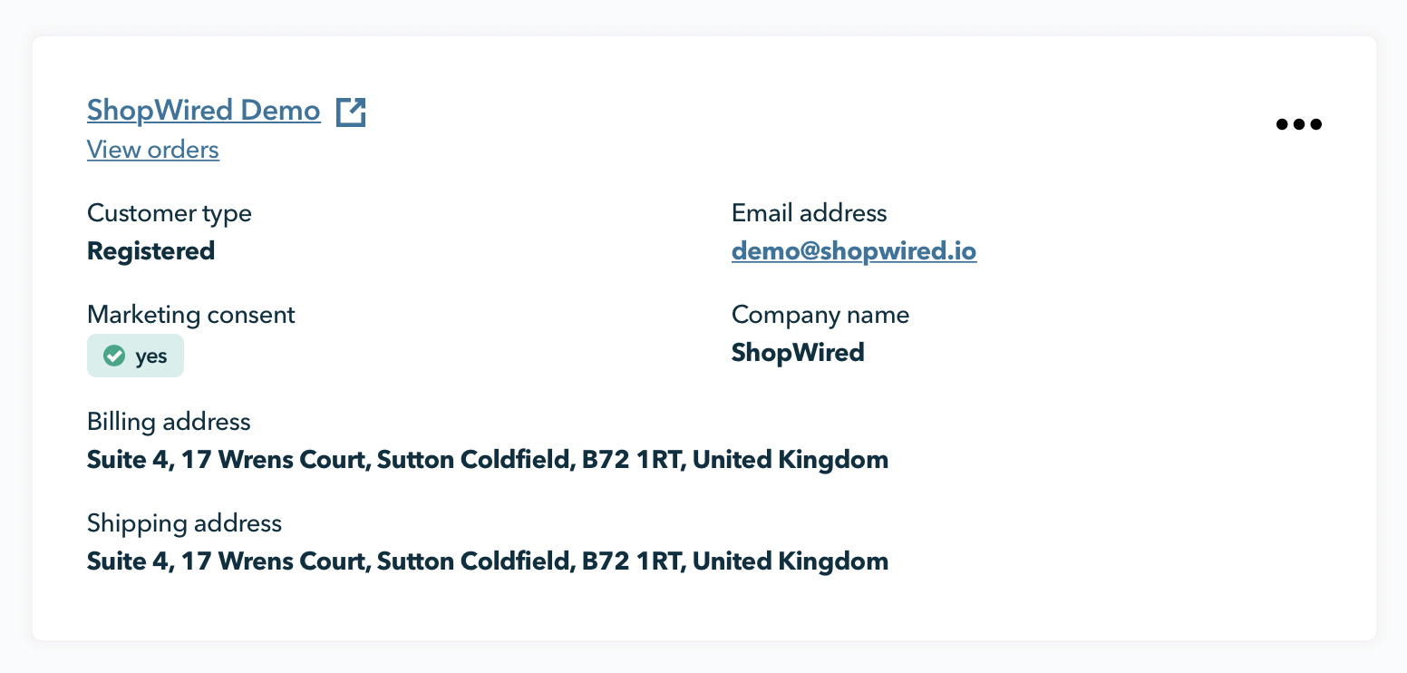 Information about the customer that created the order