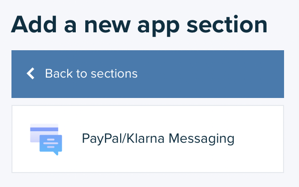 Adding a new app section